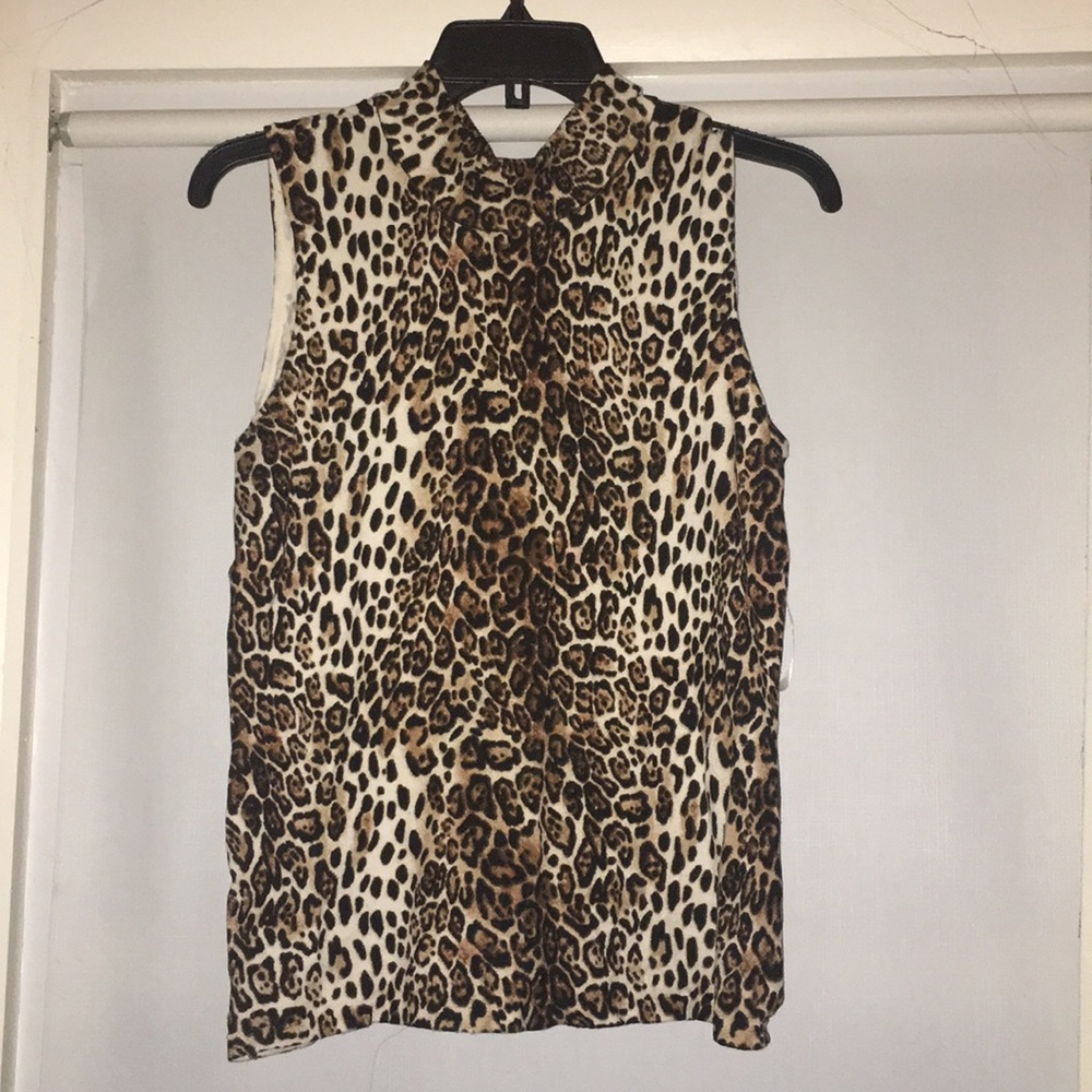 WHBM leopard sleeveless top